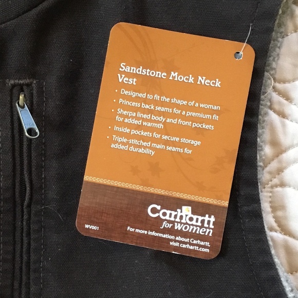Carhartt for Women’s Mock Neck Jacket Vest, Sandstone, size small - Picture 7 of 8